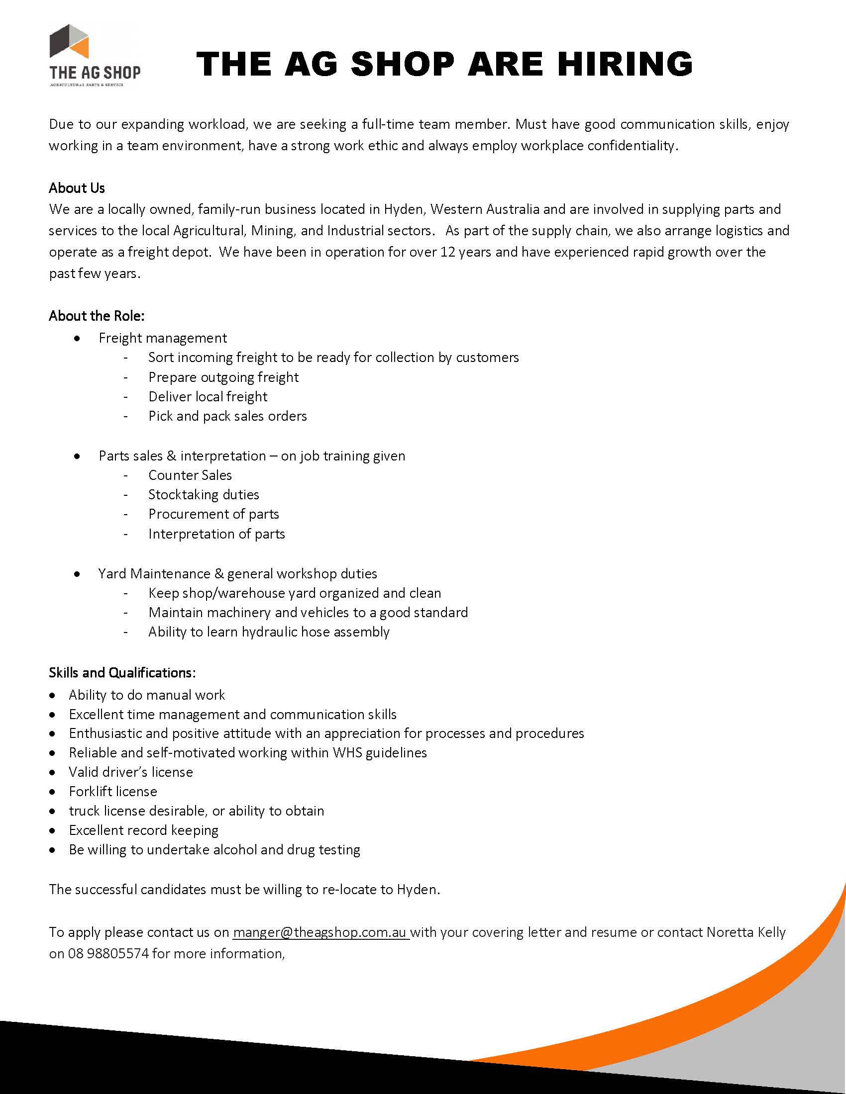 The Ag Shop Job Ad 2022 full page - 22.04.24